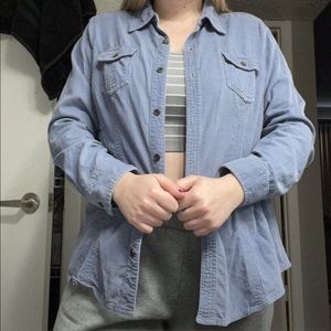 Baby blue corduroy flannel jacket